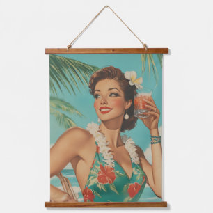 Tapisserie Suspendue Vibes de paradis Vintage tropical