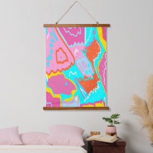 Tapisserie Suspendue Vibes d'été au bord de la piscine Art Abstrait