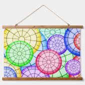 Tapisserie Suspendue Vibrant Rainbow Concentric Circles (Devant)