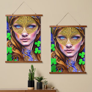 Tapisserie Suspendue Vibrant Viridian Woman St. Patrick's Day Artwork