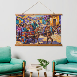 Tapisserie Suspendue Village marocain enfants école chariot impasto hui