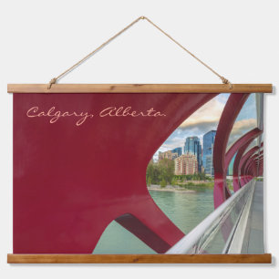 Tapisserie Suspendue Ville de Calgary au pont Peace en soirée