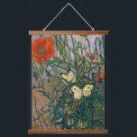 Tapisserie Suspendue Vincent van Gogh - Papillons et papillons<br><div class="desc">Papillons et pavots - Vincent van Gogh,  Huile sur toile,  1890</div>