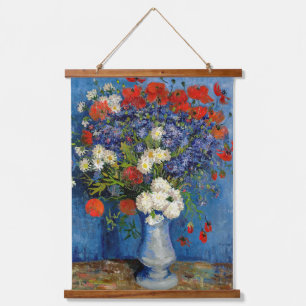 Tapisserie Suspendue Vincent van Gogh - Vase avec des Bleuets & Coqueli