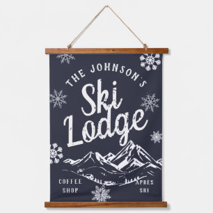 Tapisserie Suspendue Vintage Holiday Ski Lodge Custom Family