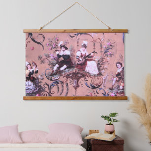 Tapisserie Suspendue Vintage Toile rose Victorien Style Floral
