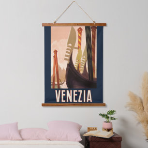 Tapisserie Suspendue Vintage Venezia Italie Voyage Art Venise Gondole