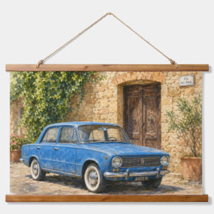 Tapisserie Suspendue Voiture Ancienne sur Rue Rustique