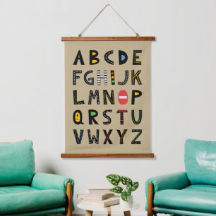 Tapisserie Suspendue Voitures Alphabet Nursery Salle Enfants