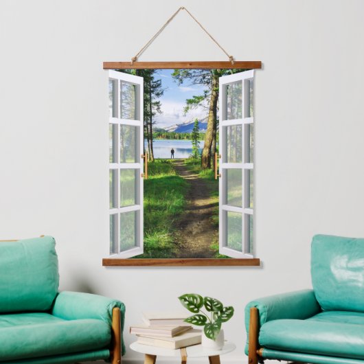 Tapisserie Suspendue Vue d'illustration Rustique Lakeview (Salon)
