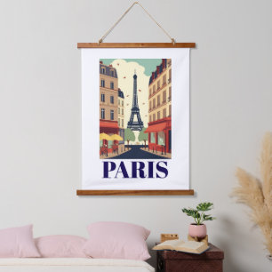 Tapisserie Suspendue Vue vintage de la Tour Eiffel de Paris pour les vo