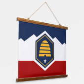 Tapisserie Suspendue Wall Tapestry with new flag of Utah, USA (Angulaire)