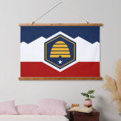 Tapisserie Suspendue Wall Tapestry with new flag of Utah, USA (Chambre à coucher)