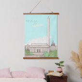 Tapisserie Suspendue Washington D.C Capitale des USA Landmarks (Chambre à coucher)