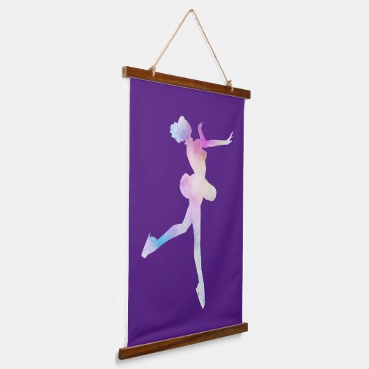 Tapisserie Suspendue Watercolor Ice Skating Girl (Angulaire)