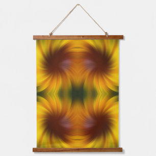 Tapisserie Suspendue Whirlpool Jaune Et Brown Art Abstrait