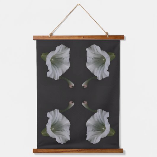 Tapisserie Suspendue White Morning Glory Flower Close Up Abstract (Recto)