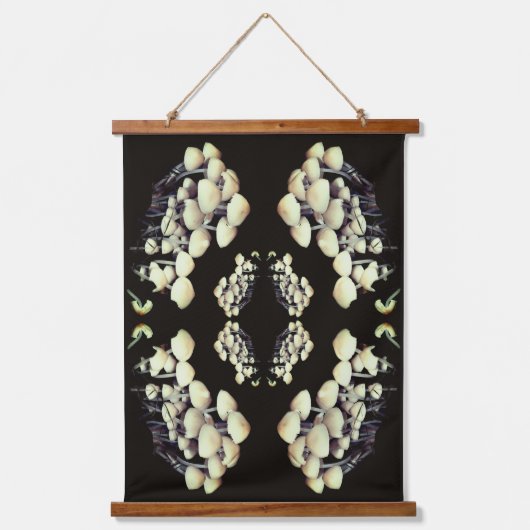 Tapisserie Suspendue White Wild Mushrooms Abstract Nature Pattern     (Recto)