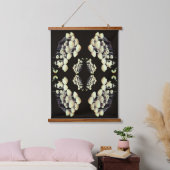 Tapisserie Suspendue White Wild Mushrooms Abstract Nature Pattern     (Chambre à coucher)