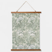 Tapisserie Suspendue William Morris tulip fond textile vert (Recto)