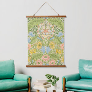 Tapisserie Suspendue Wm Morris Myrtle Floral Art Nouveau Pastel