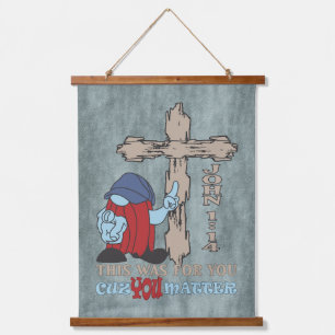Tapisserie Suspendue Wood Cross Cuz Vous Comptez John 1 14 T-Shirt