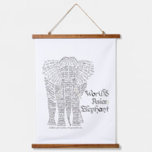 World Word Asian Elephant Tapestry