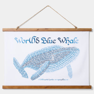 Tapisserie Suspendue World Word Blue Whale Tapestry