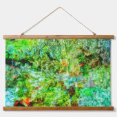 Tapisserie Suspendue Yellow abstract Wood Topped Wall Tapestry,Yellow (Devant)