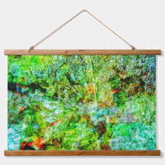 Tapisserie Suspendue Yellow abstract Wood Topped Wall Tapestry,Yellow 