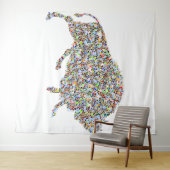 Tapisserie Taureau Coloré (En situation (horizontale))