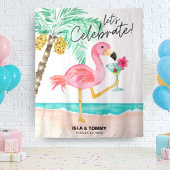 Tapisserie Tropicale Fête de la Plage aux Flamants