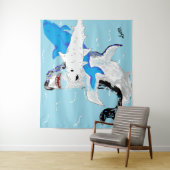 Tapisserie : Un monde de requins (En situation)