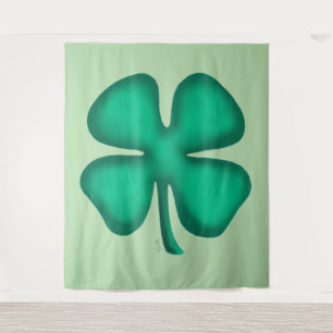 Tapisserie verte Trèfle irlandais Lucky 4 Leaf