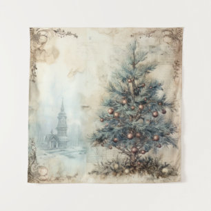 Tapisserie vintage Blue Christmas Tree