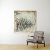 Tapisserie vintage Blue Christmas Tree (En situation (horizontale))