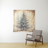 Tapisserie vintage Blue Christmas Tree (En situation)