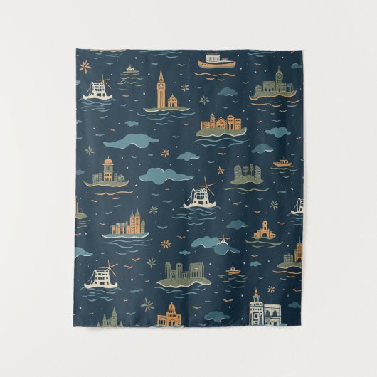 Tapisseries de design de voyage vintage (Devant)
