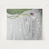 Tapisseries de fond avec lys calla violets blancs (Devant (Horizontal))