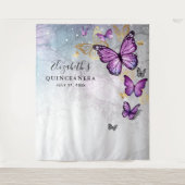 Tapisseries de fond photo à papillon violet d'or (Devant)