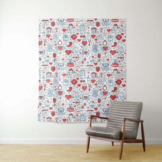 Tapisseries Motifs de la Saint Valentin (En situation)