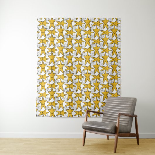 Tapisseries Motifs Smiling Stars (En situation)