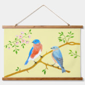 Tapisseries murales bleues en bois jaune (Devant)