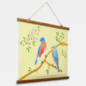 Tapisseries murales bleues en bois jaune (Angulaire)