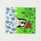 Tapisseries Penguin de Noël (Devant (Horizontal))