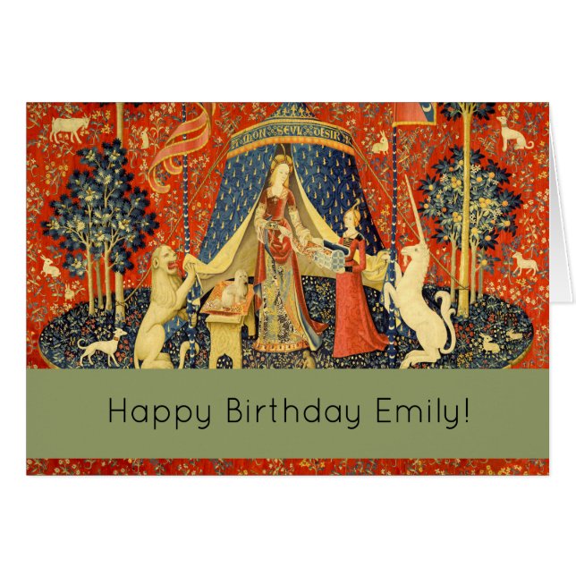 Tapisseries Unicorne Lady Legend Médiéval (Devant horizontal)