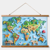 Tapisseries World Map Colorées (Recto)