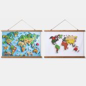 Tapisseries World Map Colorées (Double)