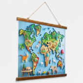 Tapisseries World Map Colorées (Incliné)