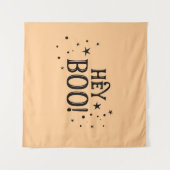 Tapiz Hey Boo! Halloween Backdrop party banner  Wandkleed (Voorkant (horizontaal))